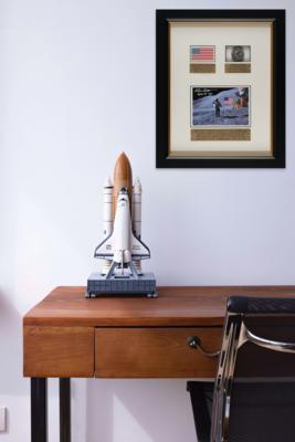 Lot #9450 Dave Scott's Apollo 15 Lunar Landed Flag and Lunar Orbited Metal Robbins Medallion Display - Image 4