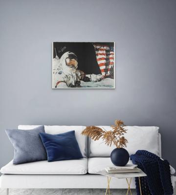 Lot #9534 Gene Cernan Signed Print by Ron Woods - Image 3