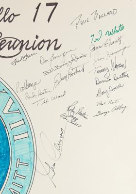 Lot #9535 Apollo 17 'Flight Team Reunion' Multisigned Poster - Image 3