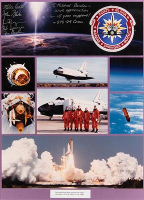 Lot #9779 STS-29 Flown Crew Patch and Signed Photograph Display - Image 1