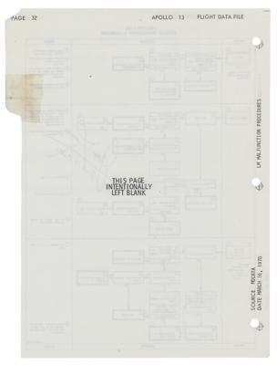Lot #9374 Apollo 13 Checklist Page Signed by James Lovell (Attested as Flown) - Image 2