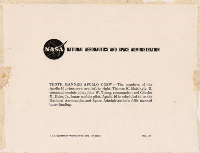 Lot #9502 Apollo 16 Signed Photograph - Image 2