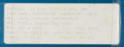 Lot #9836 Space Shuttle-era NASA JSC Centrifuge - Image 7
