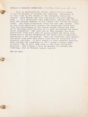 Lot #9419 Apollo 13 Original Complete 'News Center' Mission Transcript - Image 3