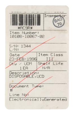 Lot #9834 Space Shuttle Disposable Urine Collection Device - Image 2