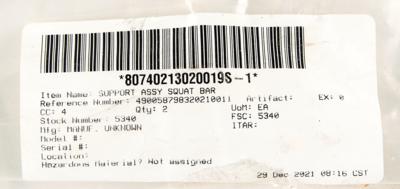 Lot #9839 ISS Flown iRED Squat Assembly Support Bar - Image 6