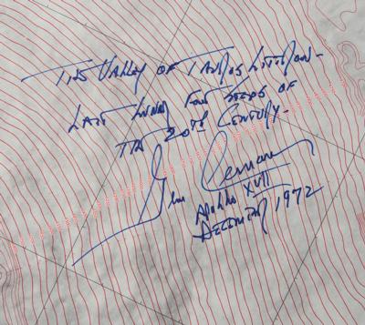 Lot #9531 Gene Cernan Signed Apollo 17 Lunar Topographic Photomap - Image 2