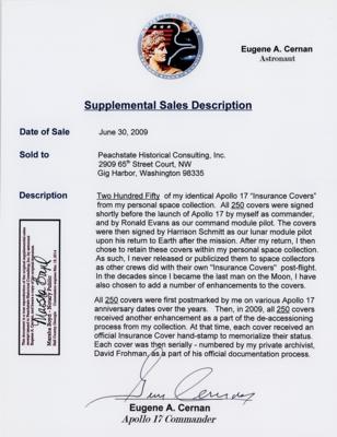 Lot #9537 Gene Cernan's Apollo 17 Anniversary Cover - Image 3