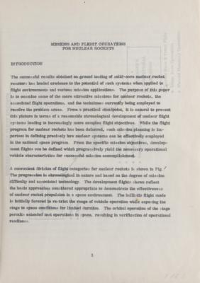 Lot #9854 Nuclear Rockets Missions and Flight Operations Report - Image 2