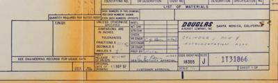 Lot #9017 Douglas Aircraft Cylinder, Pan and Instrumentation Blueprint - Image 1