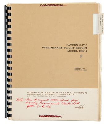 Lot #9608 Saturn S-IV-5 Preliminary Flight Report by Douglas Aircraft - Image 1