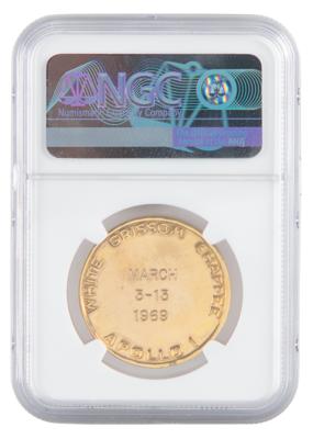 Lot #9168 Apollo 1 Gold Fliteline Medallion, Attested as Flown on the Apollo 9 Mission - From the Family Collection of Ed White II - Image 2
