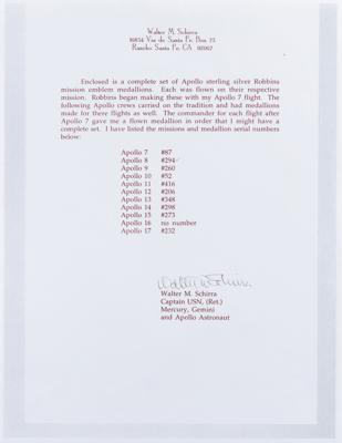 Lot #9201 Wally Schirra's Apollo 8 Flown Robbins Medallion - Image 3