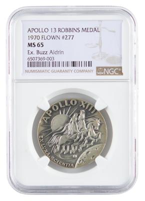 Lot #9371 Apollo 13 Flown Robbins Medallion (Attested as From the Collection of Buzz Aldrin) - Image 1