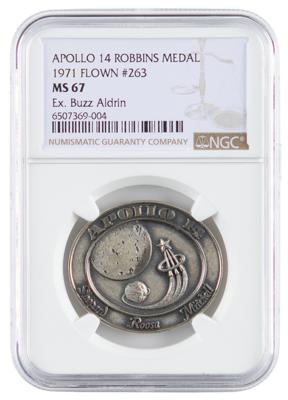 Lot #9426 Apollo 14 Robbins Medallion (Attested as Flown and from the Collection of Buzz Aldrin) - Image 1