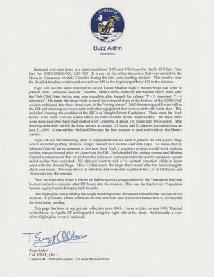 Lot #9261 Buzz Aldrin's Apollo 11 Flown Flight Plan Page - Image 3