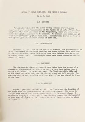 Lot #9476 Apollo 15 Lunar Lift-Off Analysis Report - Image 2