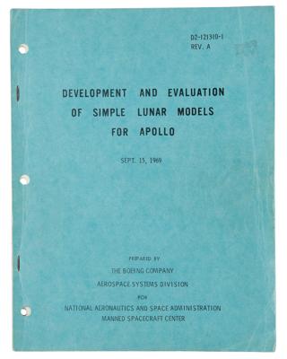 Lot #9598 Apollo Lunar Gravitational Model Development Report - Image 1