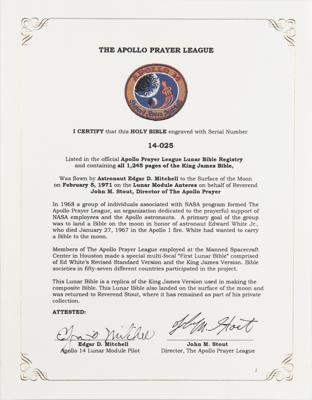Lot #9422 Apollo 14 Flown Lunar Bible - Image 4