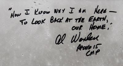 Lot #9465 Al Worden Signed Panoramic Lunar Photograph - Image 1