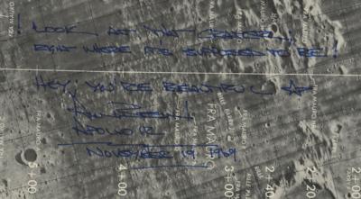 Lot #9357 Alan Bean Signed LM Descent Monitoring Chart - Image 1