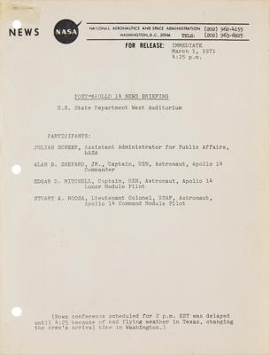 Lot #9432 Apollo 14 Press Kit and Press Conference Transcript - Image 3