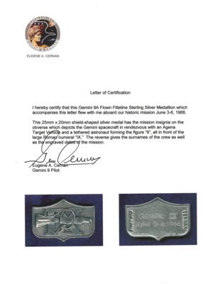 Lot #9132 Gene Cernan's Gemini 9 Flown Fliteline Medallion - Image 4