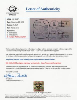 Lot #9187 Apollo 7 Signed Recovery Cover - Image 2