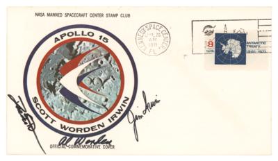 Lot #9467 Al Worden's Apollo 15 Signed Insurance Cover - Image 1