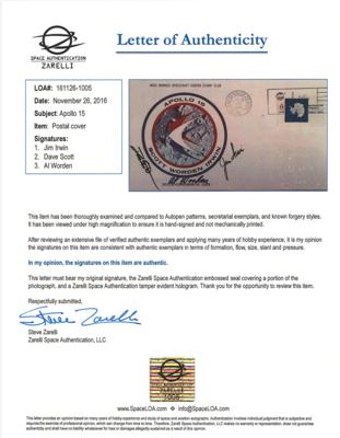 Lot #9467 Al Worden's Apollo 15 Signed Insurance Cover - Image 4