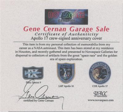 Lot #9553 Gene Cernan's Apollo 17 Signed Anniversary Cover - Image 4