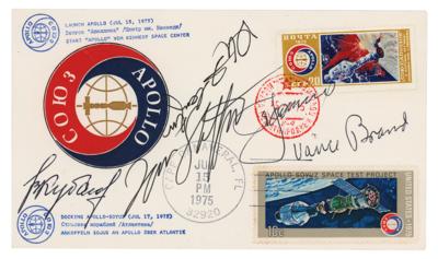 Lot #9746 Apollo-Soyuz Signed Launch Day Cover - Image 1