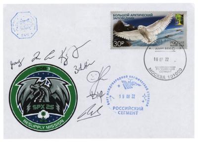 Lot #9898 SpaceX Dragon CRS-25 Flown Cover Signed