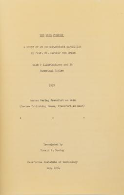 Lot #9697 Wernher von Braun 'The Mars Project' Report - Image 2