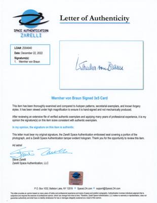 Lot #9690 Wernher von Braun Signature - Image 2