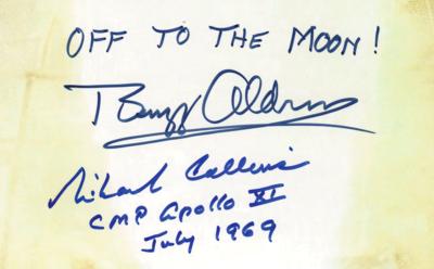 Lot #9281 Buzz Aldrin and Michael Collins Oversized Signed Photograph - Image 2