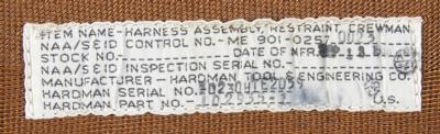 Lot #9648 Apollo Block II Crew Harness Assembly - Image 2