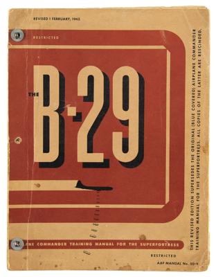 Lot #9035 Boeing B-29 Superfortress Airplane Commander Training Manual - Image 1