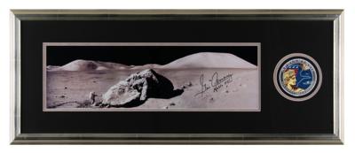 Lot #9559 Gene Cernan Signed Panoramic Photograph