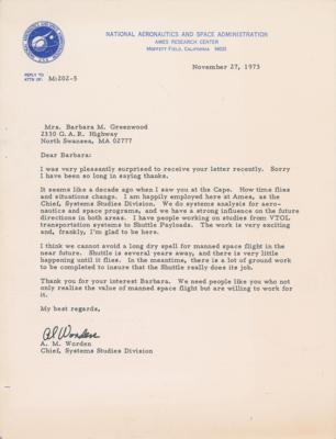 Lot #9488 Al Worden Typed Letter Signed and (2) Signed Photographs - Image 1