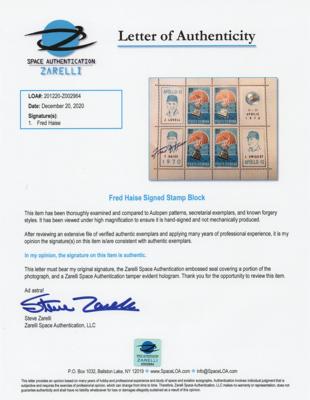 Lot #9413 Apollo 13 Signed (3) Stamp Sheets - Image 6