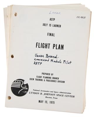 Lot #9759 Vance Brand Signed Apollo-Soyuz Final Flight Plan - Image 1
