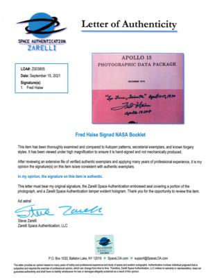Lot #9415 Fred Haise Signed Apollo 13 Photographic Data Package - Image 3