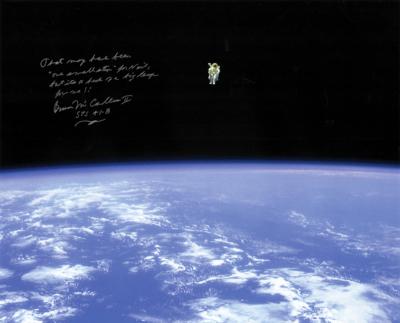 Lot #9798 Bruce McCandless Oversized Signed Photograph - Image 1