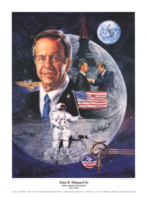 Lot #9441 Alan Shepard Signed Print - Image 1