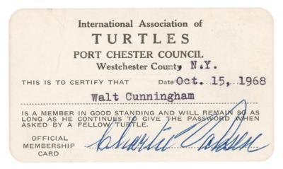 Lot #9197 Walt Cunningham's Turtles Club Membership Card - Image 1