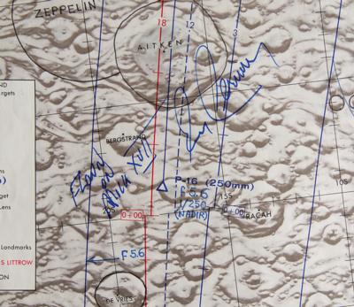 Lot #9527 Gene Cernan's Apollo 17 Flown Lunar Orbit Chart - Image 2