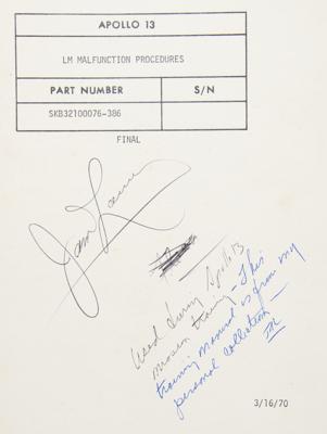 Lot #9375 James Lovell's Apollo 13 Training-Used LM Malfunction Procedures Book - Image 2
