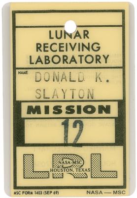 Lot #9351 Deke Slayton's Lunar Receiving Laboratory Badge - Image 1