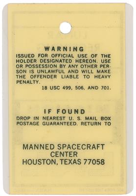 Lot #9351 Deke Slayton's Lunar Receiving Laboratory Badge - Image 2